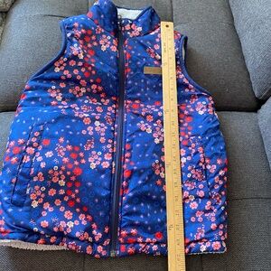 buffalo david bitton floral puffer vest sherpa lined reversible flower pockets